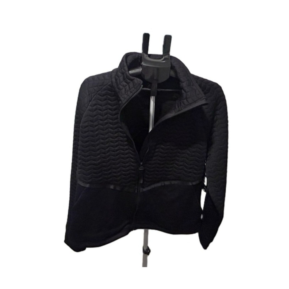 Avia Full Zip Mixed Media Jacket Womens XXL 20 Black New Quilted